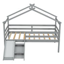 Twin Low Loft House Bed with Slide