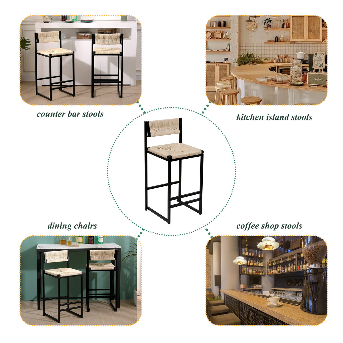 Creamy Bar Chairs Set of 2, photo 7 of 10