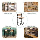 Honey Bar Stools Set of 2 - Paper Rope Weave Dining Chairs