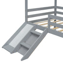 Twin Low Loft House Bed with Slide