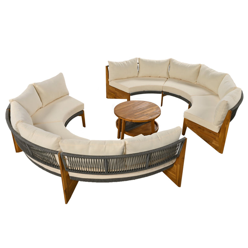 6 - Person Outdoor Seating Group with Cushions and A Coffee Table