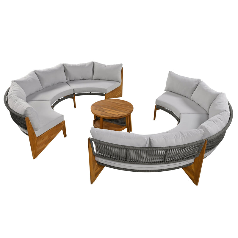 6 - Person Outdoor Seating Group with Cushions and A Coffee Table