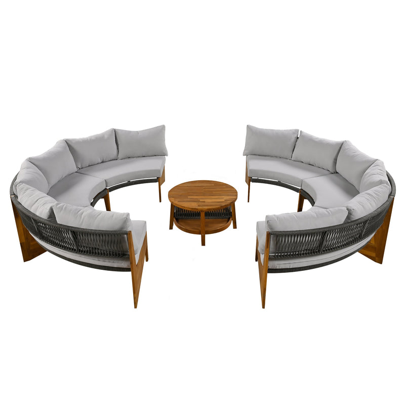 6 - Person Outdoor Seating Group with Cushions and A Coffee Table