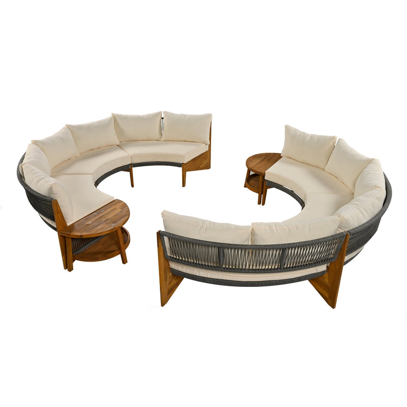 6 - Person Outdoor Seating Group with Cushions and A Coffee Table