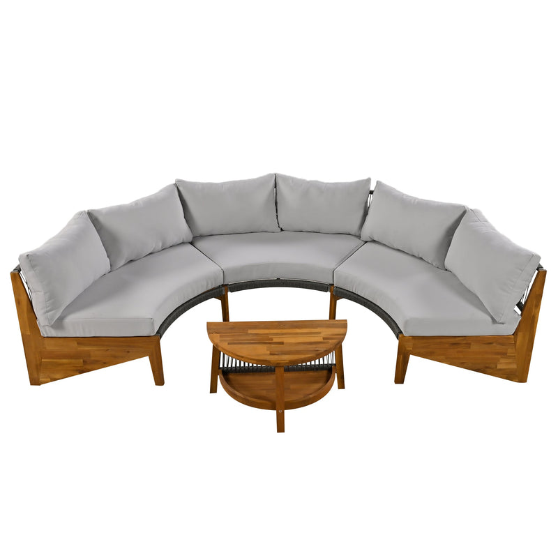 6 - Person Outdoor Seating Group with Cushions and A Coffee Table