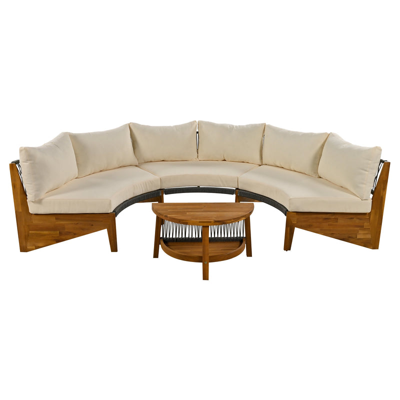 6 - Person Outdoor Seating Group with Cushions and A Coffee Table