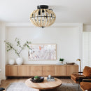 18" Bohemian Wood Beaded Ceiling Fan with Light