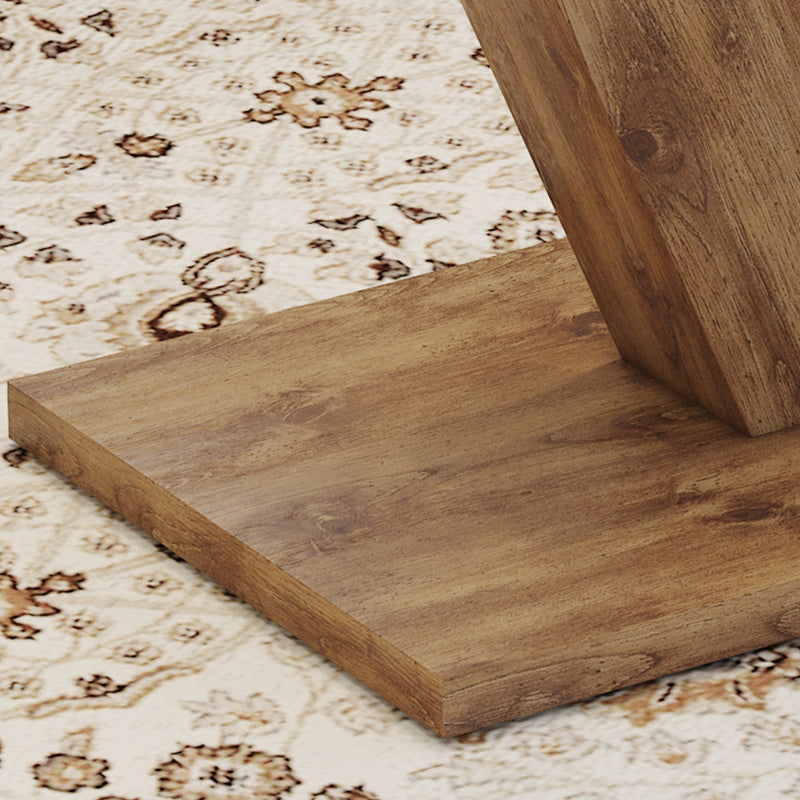 A modern minimalist style coffee table. Transparent tempered glass tabletop with wooden MDF columns. Suitable for living room and dining room. CT-V