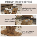 A modern minimalist style coffee table. Transparent tempered glass tabletop with wooden MDF columns. Suitable for living room and dining room. CT-V