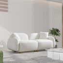 77.95" Cozy Teddy Fabric Sofa - Luxurious Plush Upholstered Couch for Ultimate Comfort and Style
