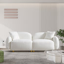 77.95" Cozy Teddy Fabric Sofa - Luxurious Plush Upholstered Couch for Ultimate Comfort and Style