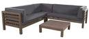 Oana Outdoor Wooden Sectional Set With Cushions