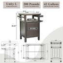 Grill Cart Outdoor with Storage and Wheels by HouseOfZazla