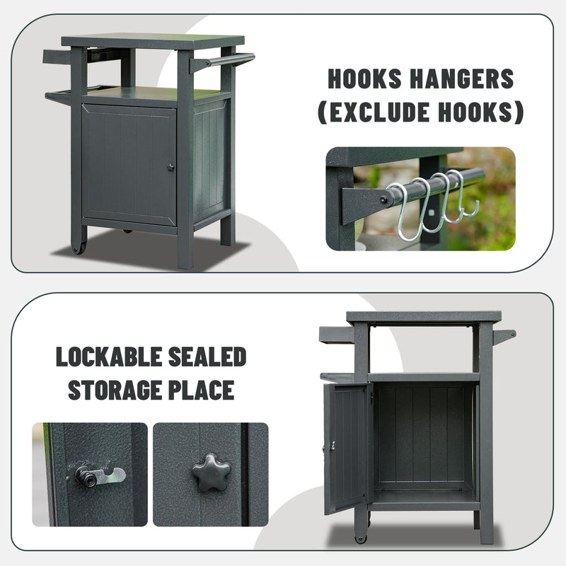 Grill Carts Outdoor with Storage and Wheels, photo 5 of 6