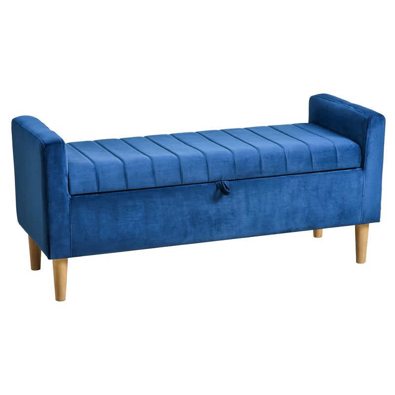 48" Storage Ottoman Bench, Bench with Storage, for Entryway, Bedroom, Living Room