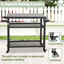 3-Shelf Outdoor Grill Table with Wheels and Propane Tank Hook by HouseOfZazla