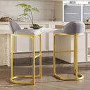 30" Counter Height Bar Stools Set of 2, Bar Stools with Back and Gold Metal Frame, Modern Luxury Bar Stools with Footrest, Upholstered Velvet Counter Stool Chairs for Kitchen Island