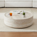 31.49" Faux MARS Pattern Coffee Tables for Living Room Round Tea table for Living Room, No Need Assembly.