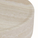 39.37" Faux MARS Pattern Coffee Tables for Living Room Round Tea Faux Travertine Textured table for Living Room, No Need Assembly.