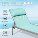 Patio Chaise Lounge Set of 3 with Side Table, Aluminum Adjustable Recliners by HouseOfZazla