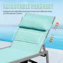 Patio Chaise Lounge Set of 3 with Side Table, Aluminum Adjustable Recliners by HouseOfZazla