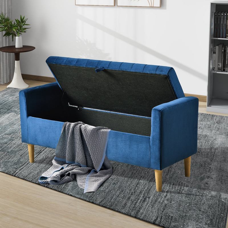 48" Storage Ottoman Bench, Bench with Storage, for Entryway, Bedroom, Living Room