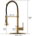 Commercial Brushed Nickel Kitchen Faucet with Pull Down Sprayer