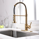 Commercial Brushed Nickel Kitchen Faucet with Pull Down Sprayer