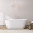 59 Inch Freestanding Solid Surface Soaking Bathtub