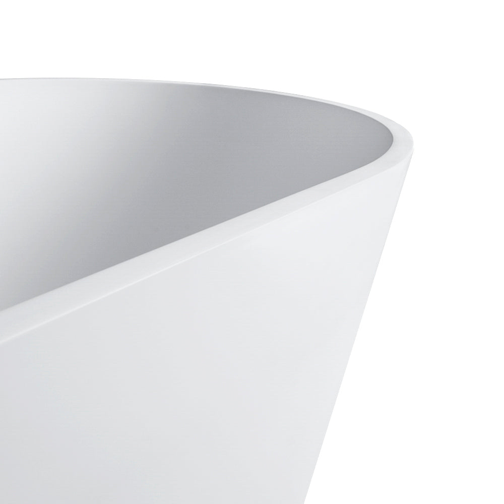 65 Inch Freestanding Solid Surface Soaking Bathtub, photo 7 of 10