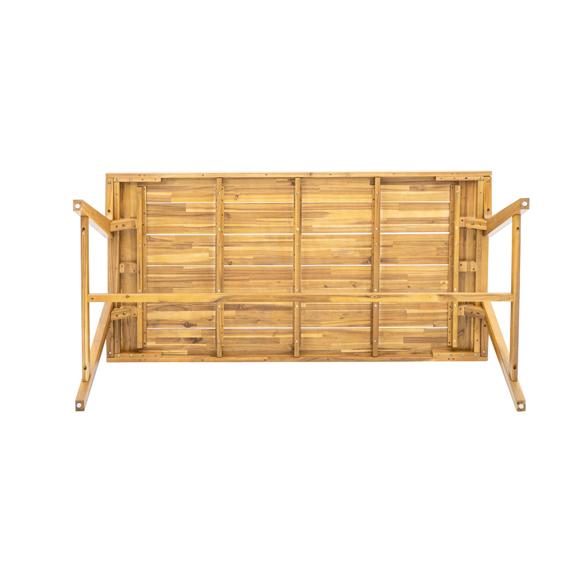 Modern Outdoor Dining Table with Acacia Wood and Teak Finish, photo 9 of 10