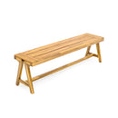 Outdoor Dining Benches (Set of 2) - Acacia Wood with Teak Finish by HouseOfZazla