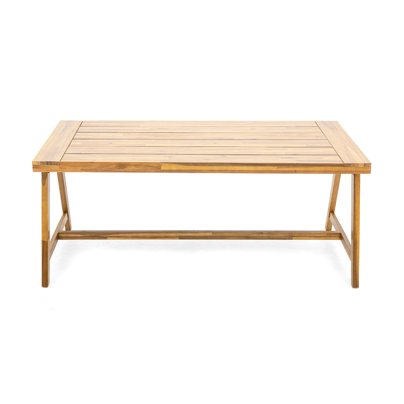Modern Outdoor Dining Table with Acacia Wood and Teak Finish, photo 8 of 10