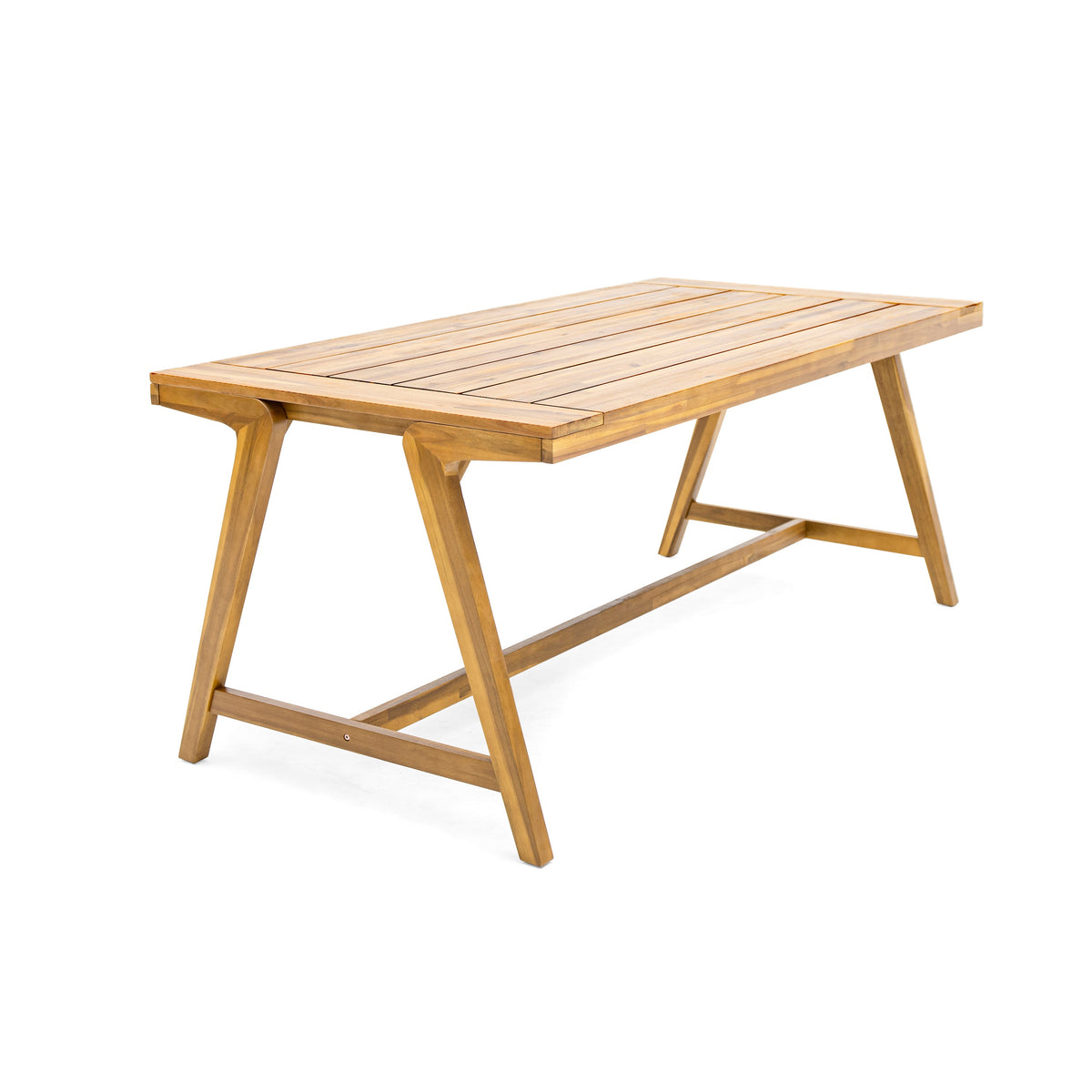 Modern Outdoor Dining Table with Acacia Wood and Teak Finish, photo 6 of 10