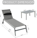 Outdoor Patio Chaise Lounge Set of 3 with Side Table and Wheels by HouseOfZazla