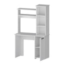 White 3-Tier Storage Shelves Computer Desk