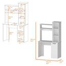 White 3-Tier Storage Shelves Computer Desk