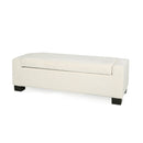 50" Ottoman Bench in Textured Fabric with Hidden Storage by HouseOfZazla