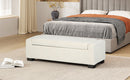 50" Ottoman Bench in Textured Fabric with Hidden Storage by HouseOfZazla