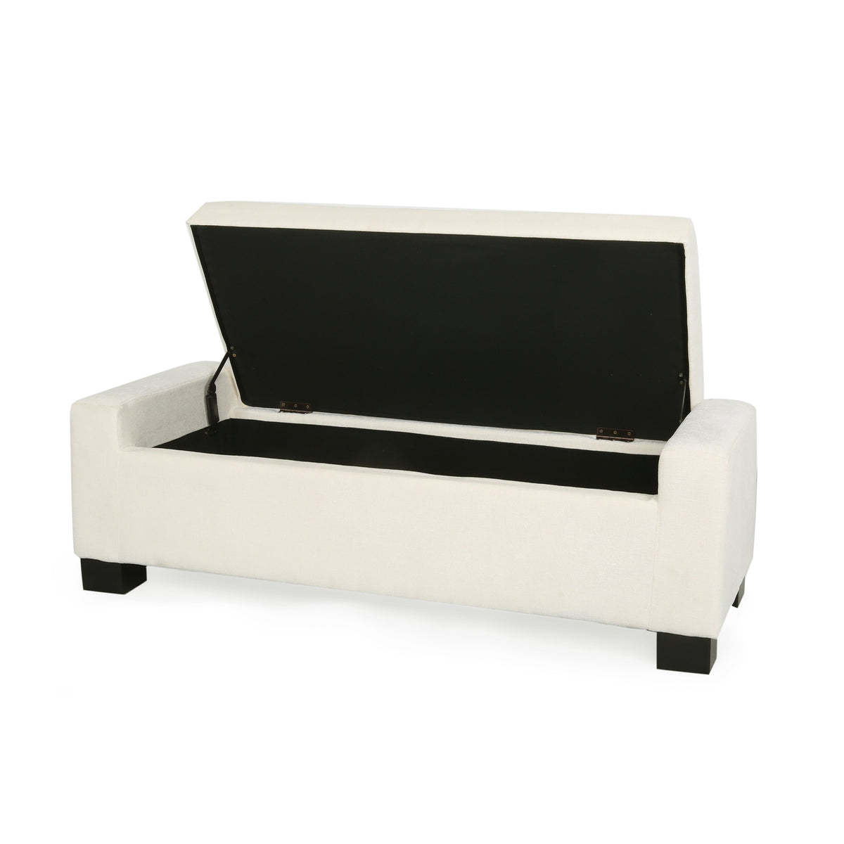 50" Ottoman Bench in Textured Fabric with Hidden Storage, photo 3 of 10