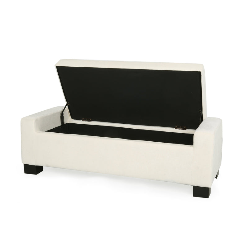 50" Ottoman Bench in Textured Fabric with Hidden Storage, photo 3 of 10