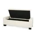 50" Ottoman Bench in Textured Fabric with Hidden Storage by HouseOfZazla