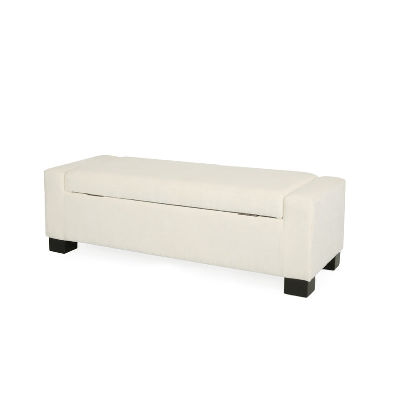 50" Ottoman Bench in Textured Fabric with Hidden Storage, photo 4 of 10