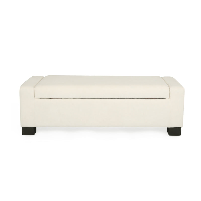 50" Ottoman Bench in Textured Fabric with Hidden Storage, photo 5 of 10