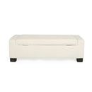 50" Ottoman Bench in Textured Fabric with Hidden Storage by HouseOfZazla