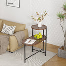 Small Coffee Tables 2-Tier Modern Sofa Side Table with Wood Storage Shelf