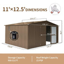 Backyard Storage Shed 11' x 12.5' with Galvanized Steel Frame & Windows by HouseOfZazla
