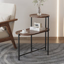 Small Coffee Tables 2-Tier Modern Sofa Side Table with Wood Storage Shelf