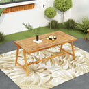 Modern Outdoor Dining Table with Acacia Wood and Teak Finish by HouseOfZazla