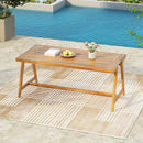 Modern Outdoor Dining Table with Acacia Wood and Teak Finish by HouseOfZazla
